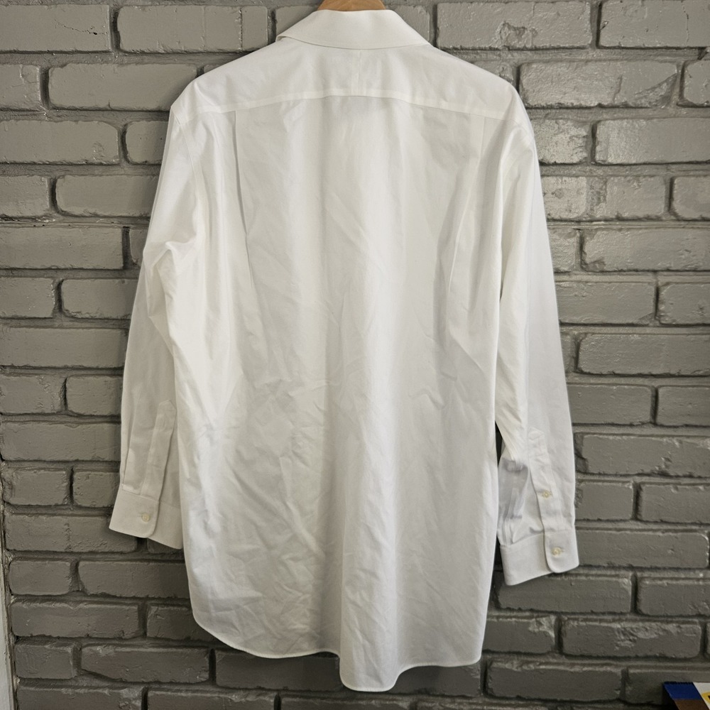 Paul Fredrick Mens Dress Shirts 17.5 35 Blue White 3 Pack Non Iron 2 Ply‎ Cotton - Picture 4 of 16